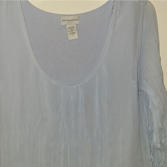 Soft Surroundings Sky Blue Crinkle Blouse - Picture 5 of 9